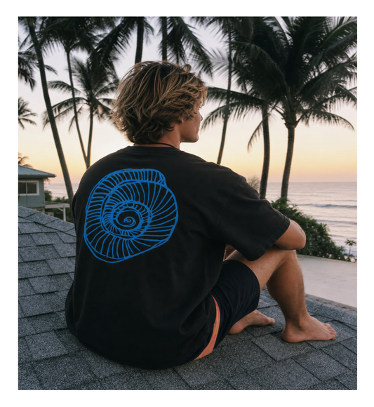 Fibonacci Men's Graphic T-Shirt – Sea Shell Print 100% Cotton Surf Tee