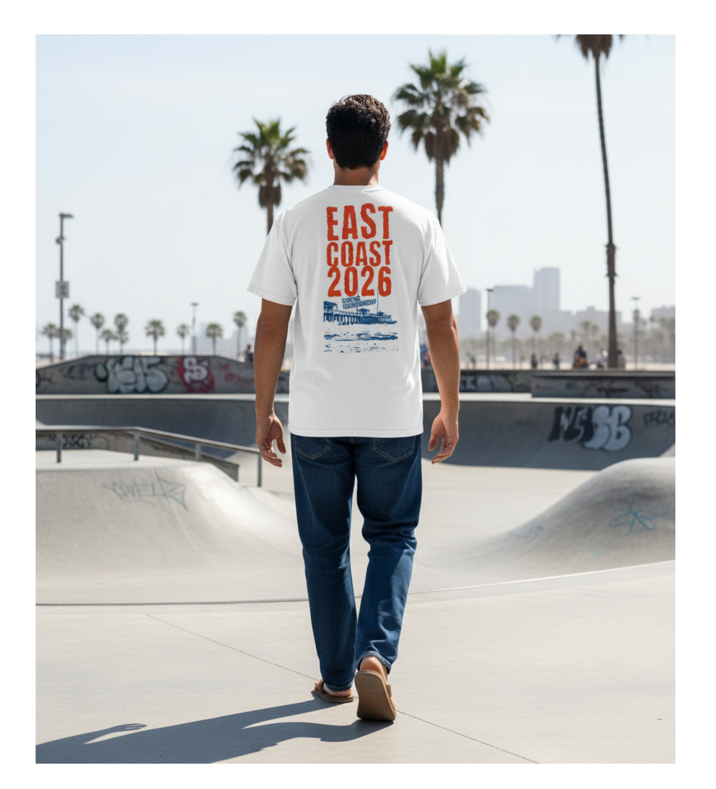 East Coast Champion Men's Graphic T-Shirt – Surfing Championship Print 100% Cotton Tee