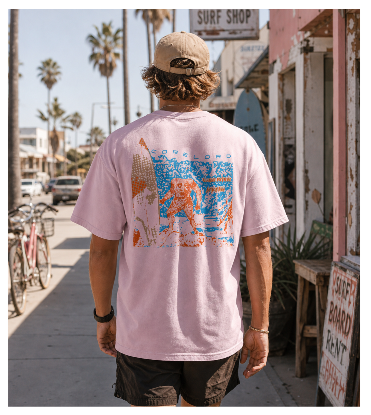 Core Lord  Men's Graphic T-Shirt – Surfer Lifestyle Print Cotton Tee