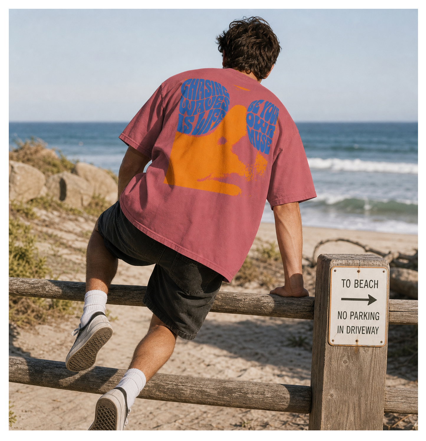 Be Your Own Muse Men's Graphic T-Shirt – Groovy Time Print 100% Cotton Surf Tee