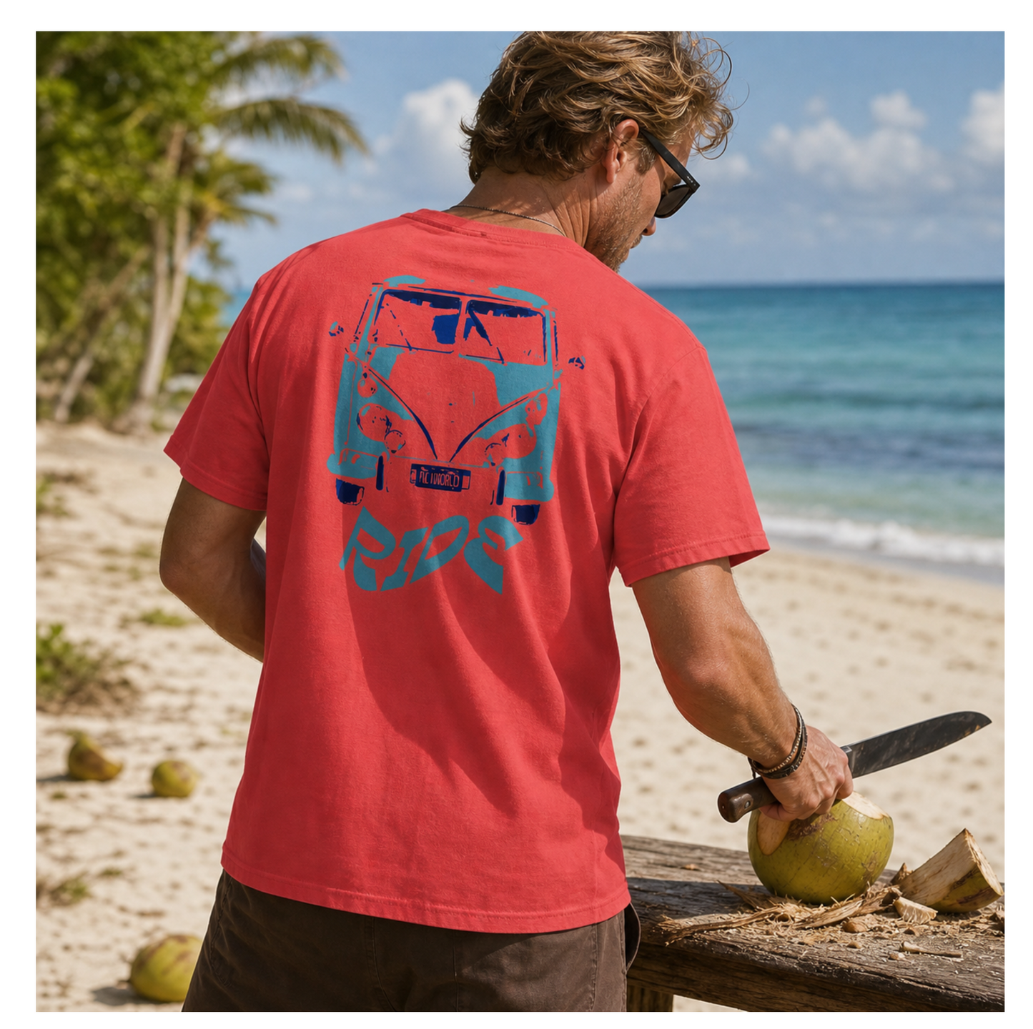 Ride Men's Graphic T-Shirt – VW Van Print Eco Cotton Tee