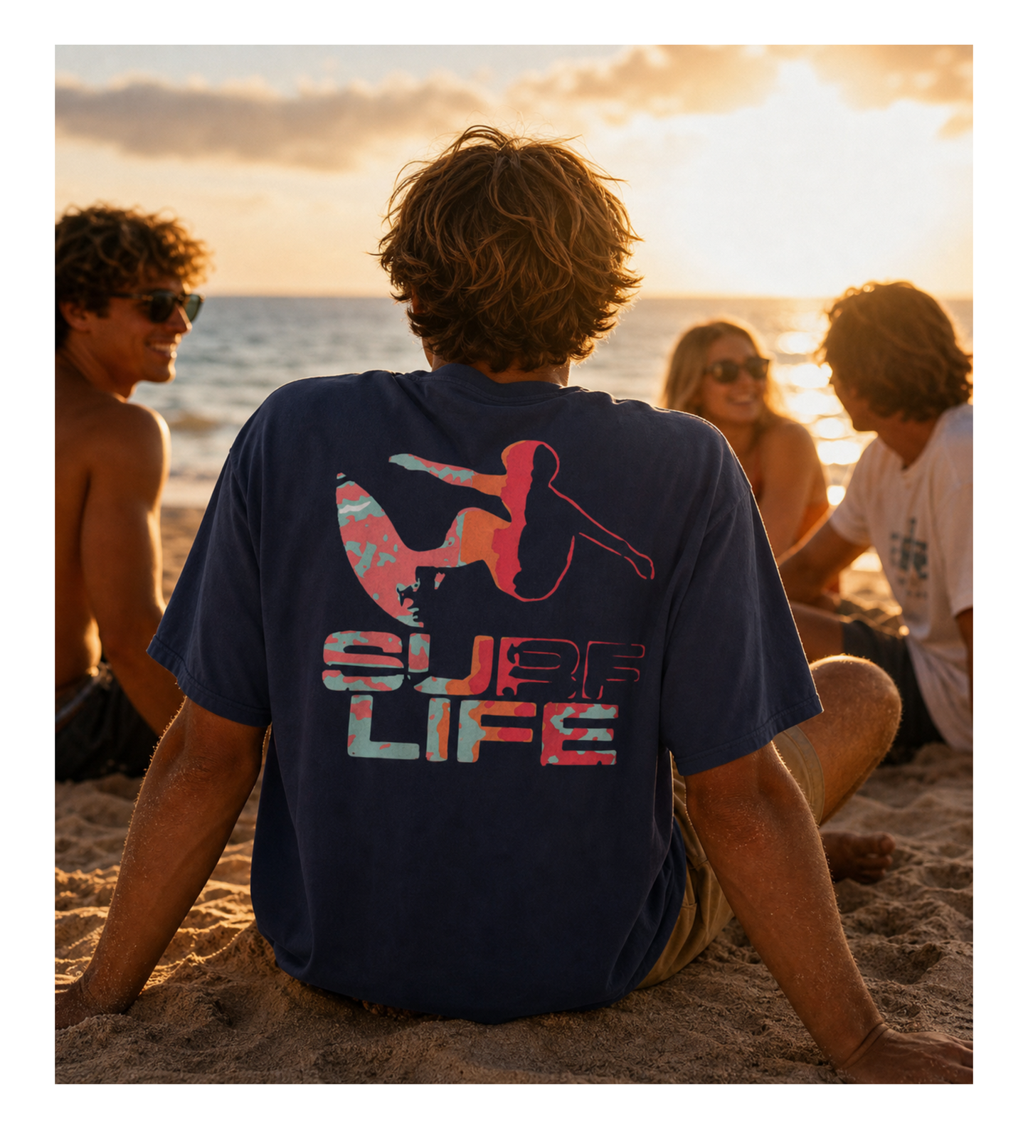 Surf Life Men's Graphic T-Shirt – Surfer Lifestyle Print Cotton Tee